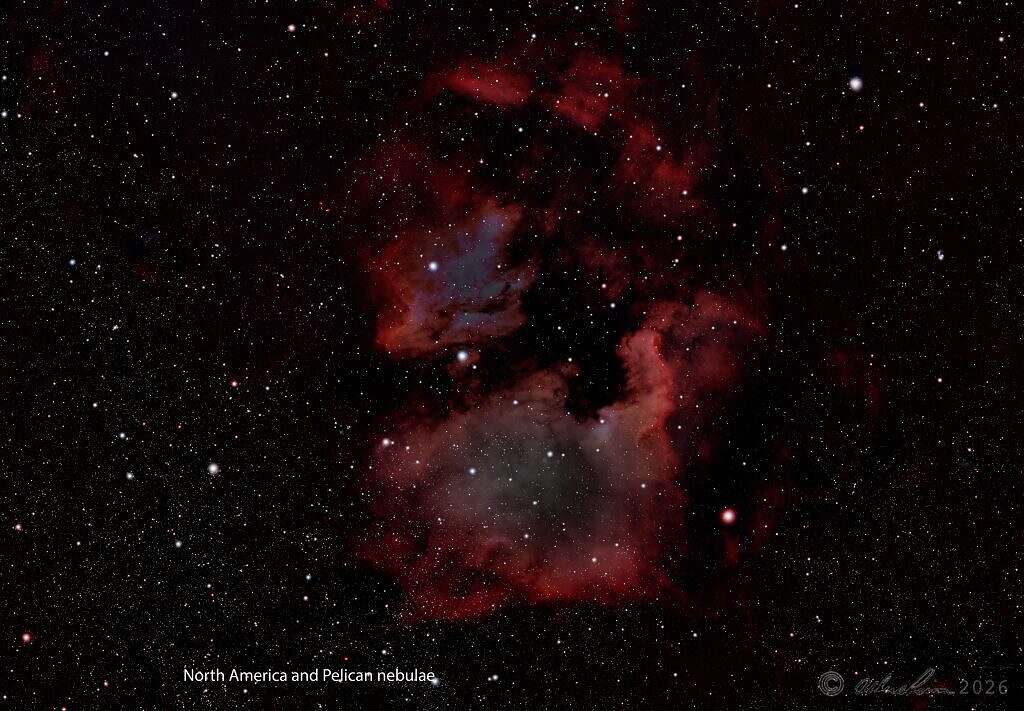 North America and Pelican nebulae